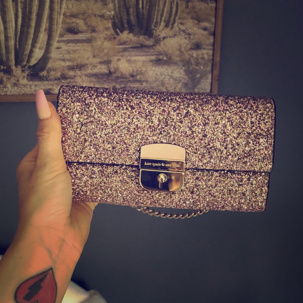 Kate spade glitter clutch